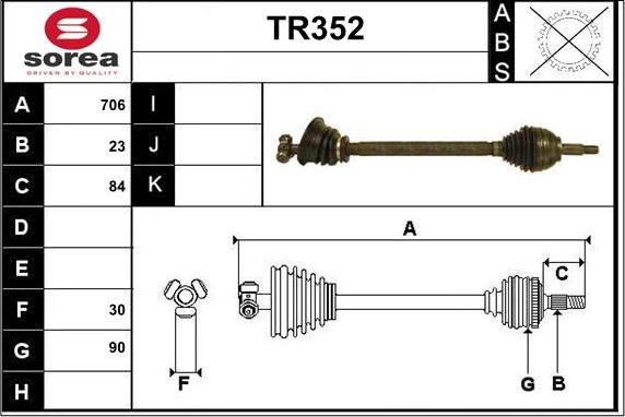 Sera TR352 - Приводний вал autocars.com.ua