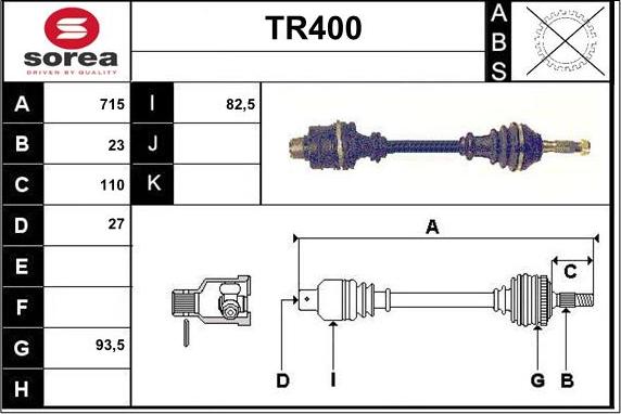 Sera TR400 - Приводний вал autocars.com.ua