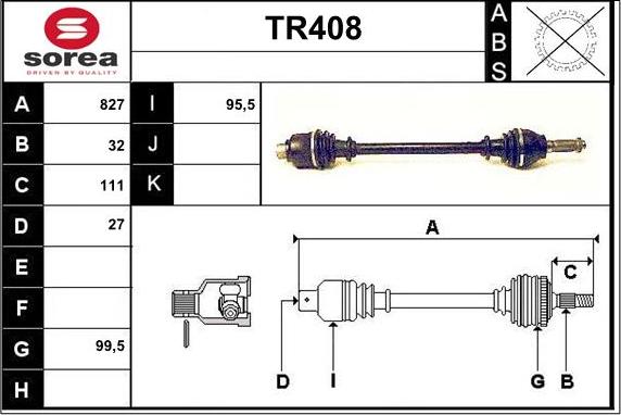 Sera TR408 - Приводний вал autocars.com.ua