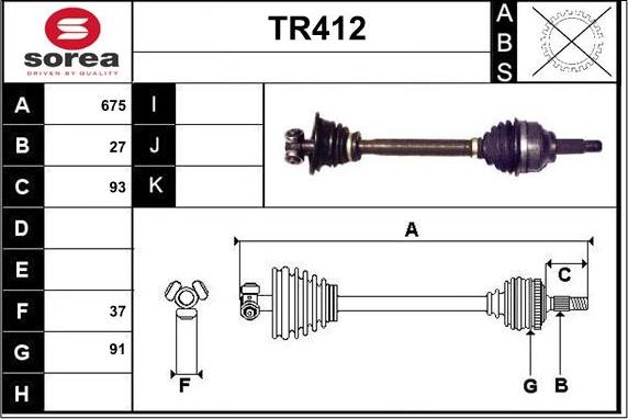 Sera TR412 - Приводний вал autocars.com.ua