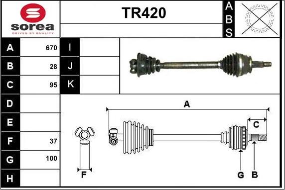 Sera TR420 - Приводний вал autocars.com.ua