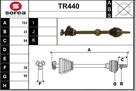 Sera TR440 - Приводний вал autocars.com.ua