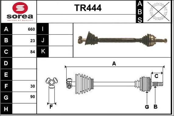 Sera TR444 - Приводний вал autocars.com.ua