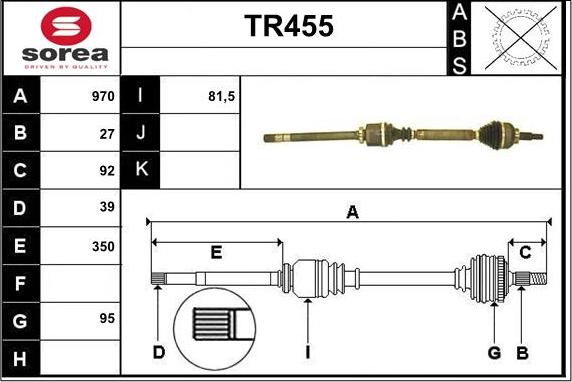 Sera TR455 - Приводний вал autocars.com.ua