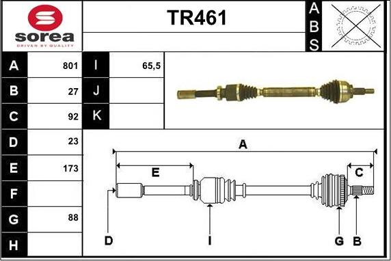 Sera TR461 - Приводной вал autodnr.net