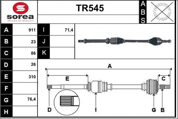 Sera TR545 - Приводной вал autodnr.net