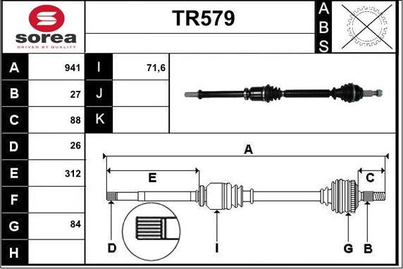 Sera TR579 - Приводной вал autodnr.net