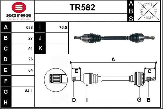 Sera TR582 - Приводний вал autocars.com.ua