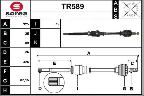 Sera TR589 - Приводной вал autodnr.net