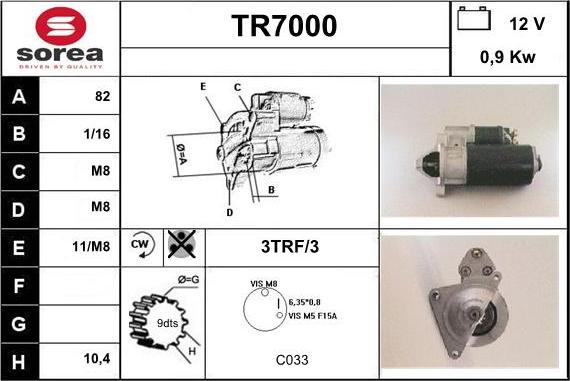 Sera TR7000 - Стартер autocars.com.ua