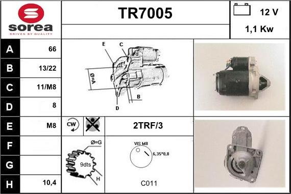 Sera TR7005 - Стартер autocars.com.ua