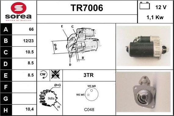 Sera TR7006 - Стартер autocars.com.ua