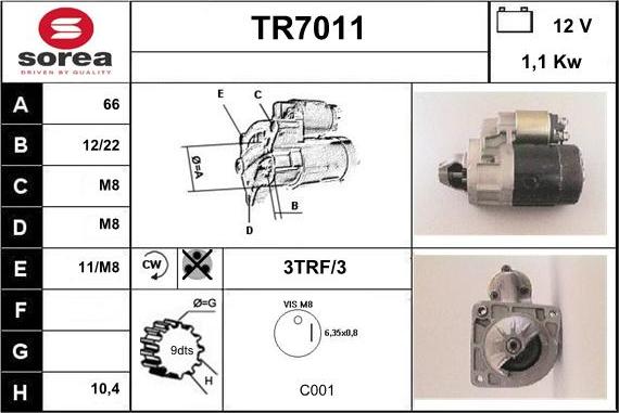 Sera TR7011 - Стартер autodnr.net