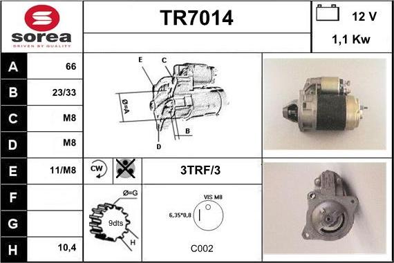 Sera TR7014 - Стартер autodnr.net