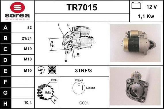 Sera TR7015 - Стартер autocars.com.ua