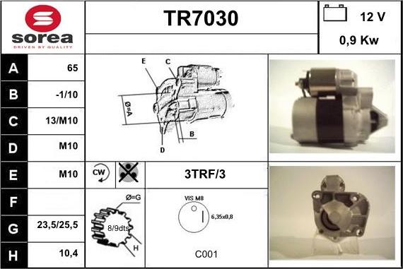 Sera TR7030 - Стартер autodnr.net