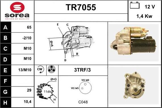 Sera TR7055 - Стартер autocars.com.ua