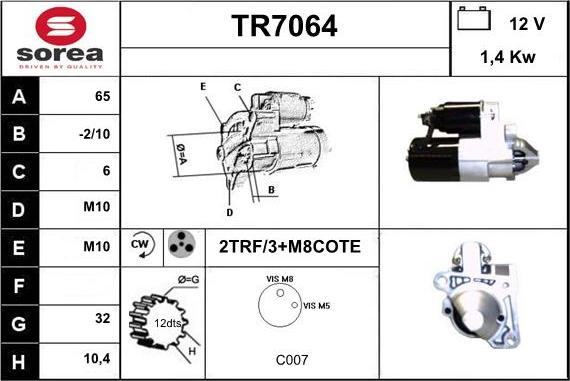 Sera TR7064 - Стартер autodnr.net