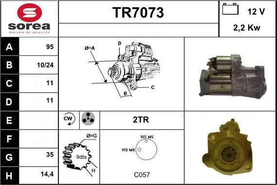 Sera TR7073 - Стартер autocars.com.ua