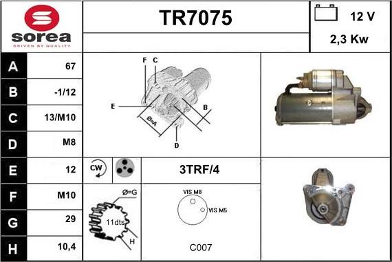 Sera TR7075 - Стартер autodnr.net