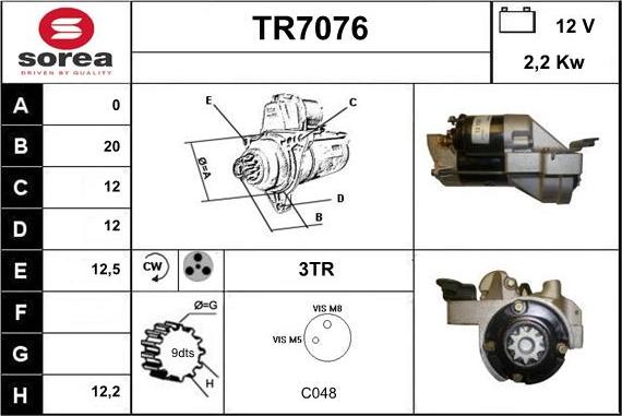 Sera TR7076 - Стартер autodnr.net