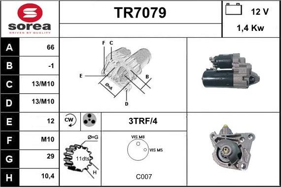 Sera TR7079 - Стартер autocars.com.ua