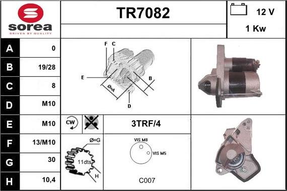 Sera TR7082 - Стартер autocars.com.ua