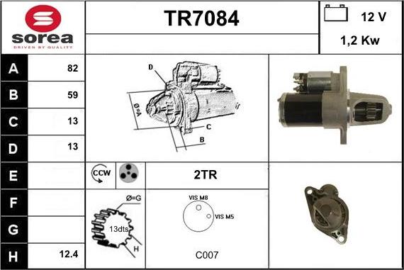 Sera TR7084 - Стартер autocars.com.ua