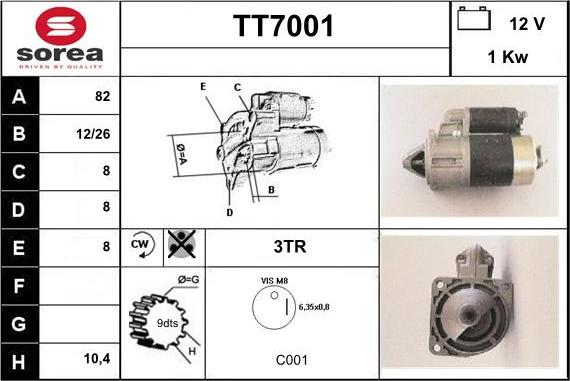 Sera TT7001 - Стартер autocars.com.ua