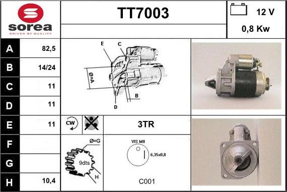 Sera TT7003 - Стартер autocars.com.ua