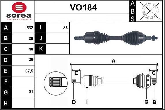 Sera VO184 - Приводной вал autodnr.net