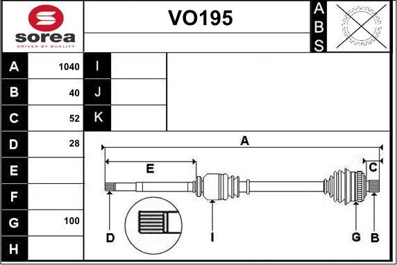 Sera VO195 - Приводной вал autodnr.net