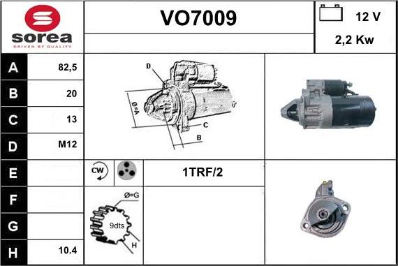 Sera VO7009 - Стартер autocars.com.ua