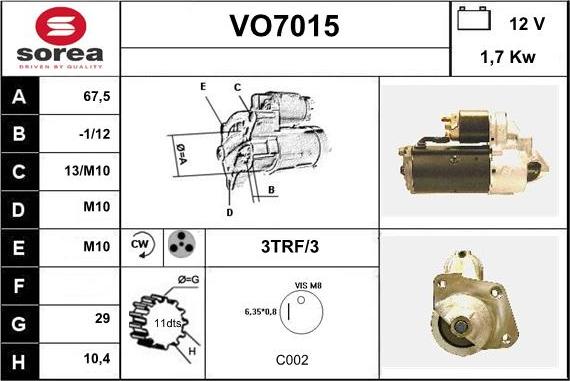 Sera VO7015 - Стартер autodnr.net