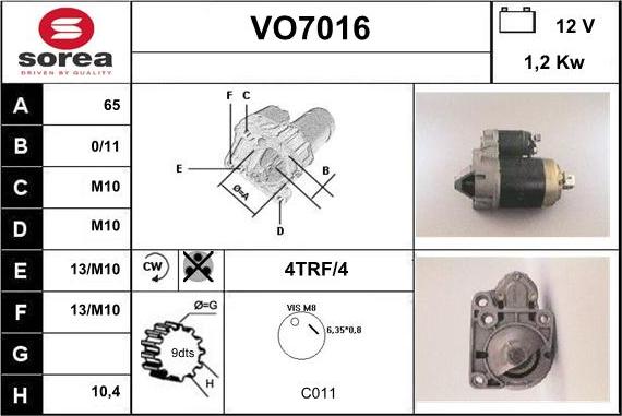 Sera VO7016 - Стартер autodnr.net