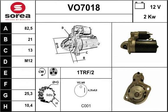 Sera VO7018 - Стартер autocars.com.ua