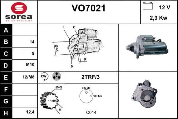 Sera VO7021 - Стартер autocars.com.ua