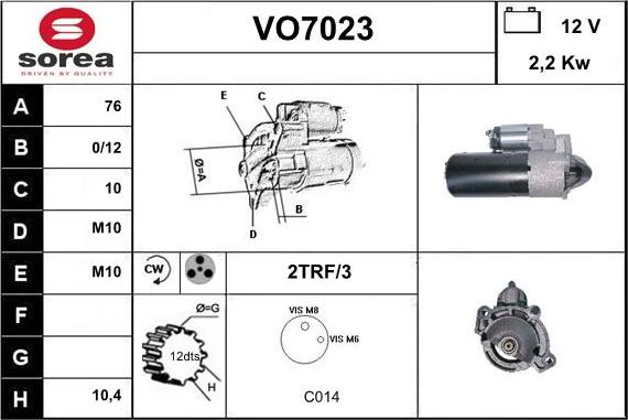 Sera VO7023 - Стартер autodnr.net