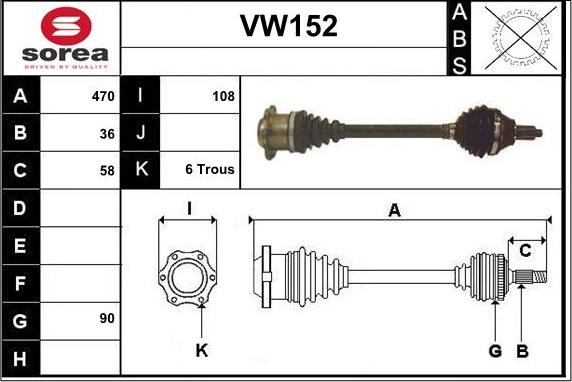 Sera VW152 - Приводной вал autodnr.net