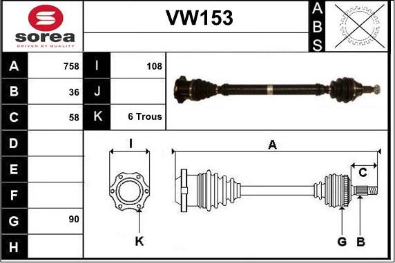 Sera VW153 - Приводной вал autodnr.net