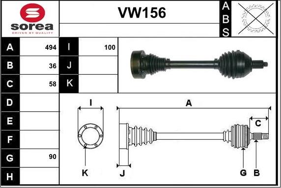 Sera VW156 - Приводной вал autodnr.net