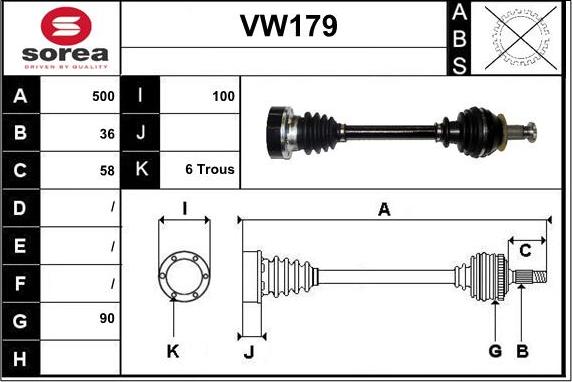 Sera VW179 - Приводной вал autodnr.net