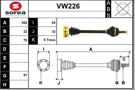 Sera VW226 - Приводной вал autodnr.net