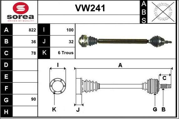 Sera VW241 - Приводной вал autodnr.net