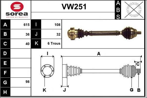 Sera VW251 - Приводной вал autodnr.net