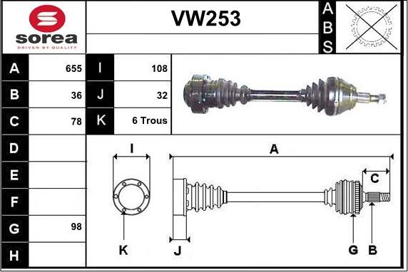 Sera VW253 - Приводной вал autodnr.net