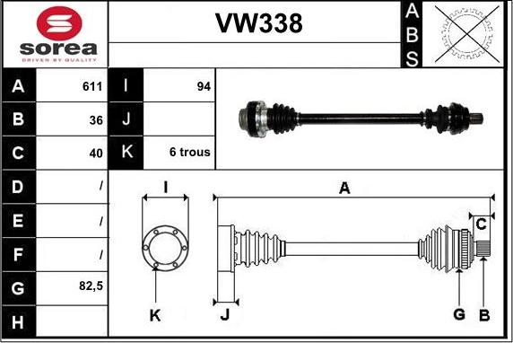 Sera VW338 - Приводной вал autodnr.net