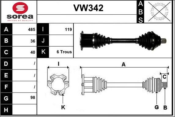 Sera VW342 - Приводной вал autodnr.net