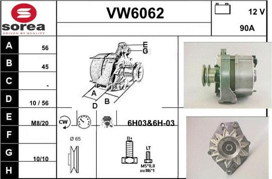 Sera VW6062 - Генератор autocars.com.ua