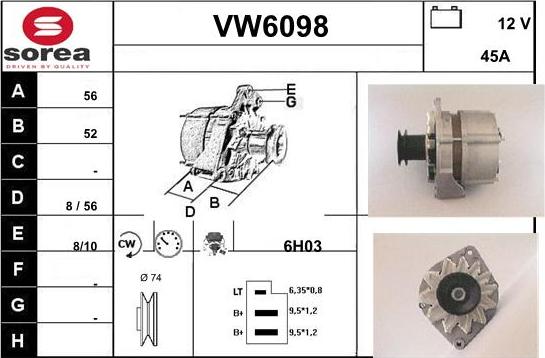 Sera VW6098 - Генератор autocars.com.ua